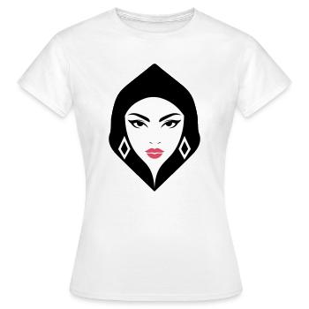 BW Woman Geometrische Schönheit, die Aufmerksamkeit erregt - Frauen T-Shirt - Weiß - Vorne - AI Model Female 172 dark (172cm)