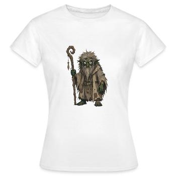 Sage Gobelin Grisonnant avec Bâton - T-shirt Femme - blanc - Devant - AI Model Female 172 dark (172cm)