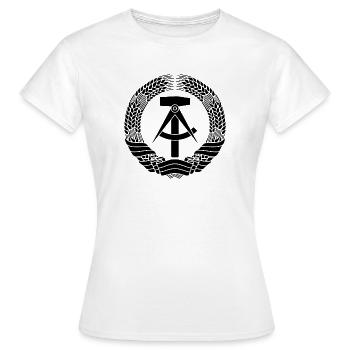 Armoiries DDR (noir) - T-shirt Femme - blanc - Devant - AI Model Female 172 dark (172cm)