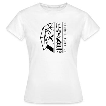 Hieroglyphes Horus - motif noir by Fregyptologist - T-shirt Femme - blanc - Devant - AI Model Female 172 dark (172cm)