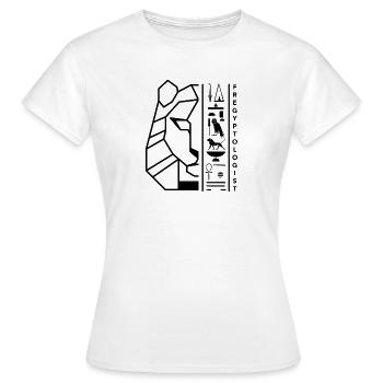 Hiéroglyphes Sekhmet motif noir by Fregyptologist - T-shirt Femme - blanc - Devant - AI Model Female 172 dark (172cm)
