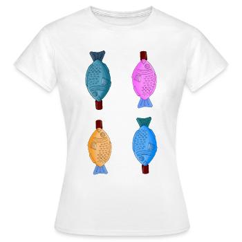Soja Poisson PopART - T-shirt Femme - blanc - Devant - AI Model Female 172 dark (172cm)