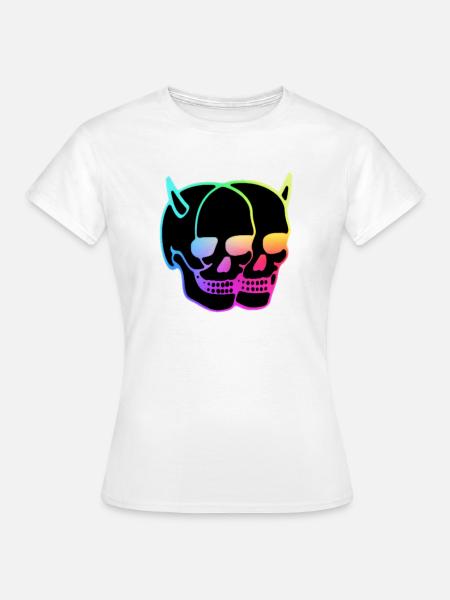 Dämonen - Totenköpfe - Frauen T-Shirt - Weiß