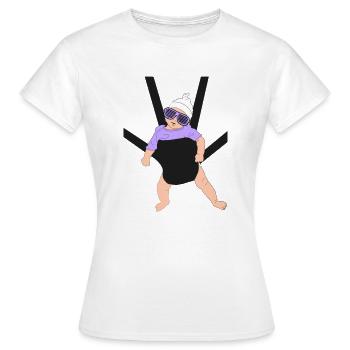 POGO PORTE BEBE SAC - T-shirt Femme - blanc - Devant - AI Model Female 172 dark (172cm)