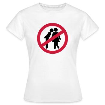 Küssen verboten - Frauen T-Shirt - Weiß - Vorne - AI Model Female 172 dark (172cm)