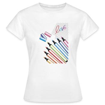amour écrit - T-shirt Femme - blanc - Devant - AI Model Female 172 dark (172cm)