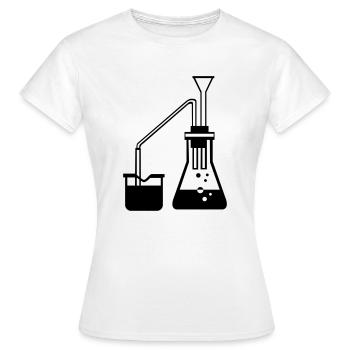 Chemie Experiment Geschenkidee Substanz mischen - Frauen T-Shirt - Weiß - Vorne - AI Model Female 172 dark (172cm)