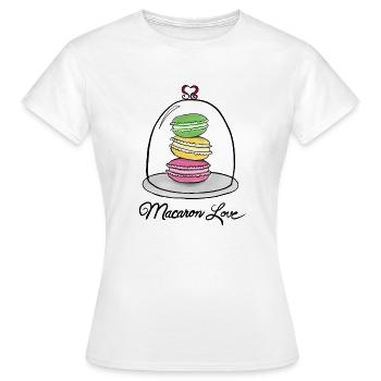 Macaron Love - Macaron Love - T-shirt Femme - blanc - Devant - AI Model Female 172 dark (172cm)