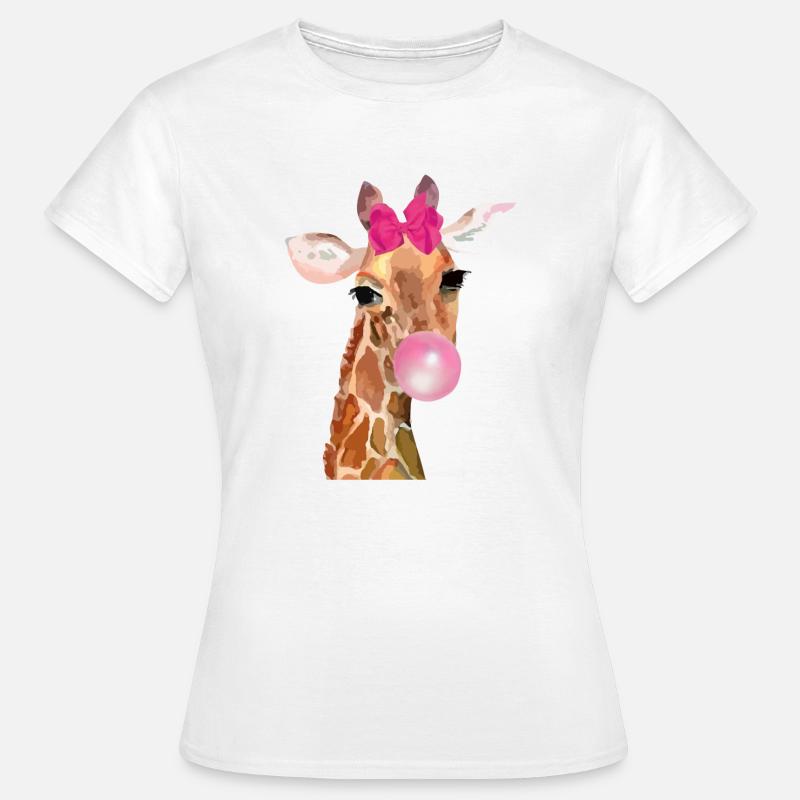 Giraffe Bubblegum - Frauen T-Shirt - Weiß