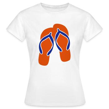 Paar Zunge Zange Flip Flop Sommer 1 - Frauen T-Shirt - Weiß - Vorne - AI Model Female 172 dark (172cm)