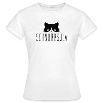 Schnurrsula - Cats Ursula Nom drôle de chat - T-shirt Femme - blanc - Devant - AI Model Female 172 dark (172cm)