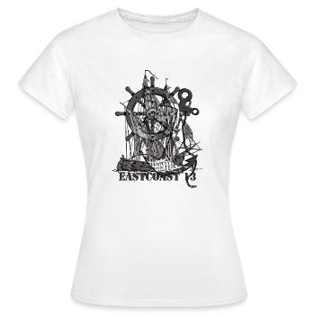 Eastcoast 13, wenn dir der Wind um die Ohren bläst - Frauen T-Shirt - Weiß - Vorne - AI Model Female 172 dark (172cm)