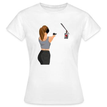 Stand de tir Princess Shooting Club Shooter - T-shirt Femme - blanc - Devant - AI Model Female 172 dark (172cm)