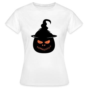 Visage de citrouille - T-shirt Femme - blanc - Devant - AI Model Female 172 dark (172cm)