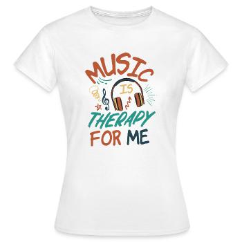 Musik ist Therapie für mich - Frauen T-Shirt - Weiß - Vorne - AI Model Female 172 dark (172cm)