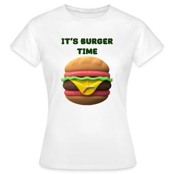 C’EST L’HEURE DU BURGER - T-shirt Femme - blanc - Devant - AI Model Female 172 dark (172cm)