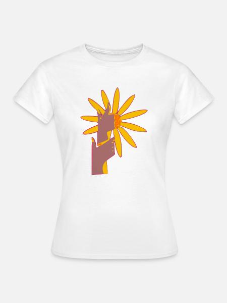 Blumige Hände - Frauen T-Shirt - Weiß