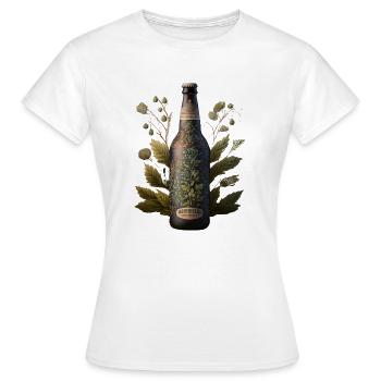 Craft beer bottle with hops - for beer lovers - Women's T-Shirt - white - Front - AI Model Female 172 dark (172cm)