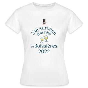 J'ai survécu à la fête à Boissières - T-shirt Femme - blanc - Devant - AI Model Female 172 dark (172cm)