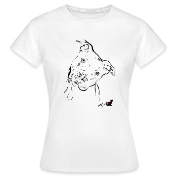 black pit bull - Women's T-Shirt - white - Front - AI Model Female 172 dark (172cm)
