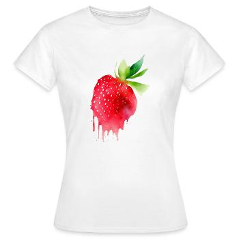 Strawberry Splash - Women's T-Shirt - white - Front - AI Model Female 172 dark (172cm)