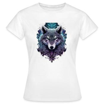 Mystischer männlicher Wolf - Frauen T-Shirt - Weiß - Vorne - AI Model Female 172 dark (172cm)
