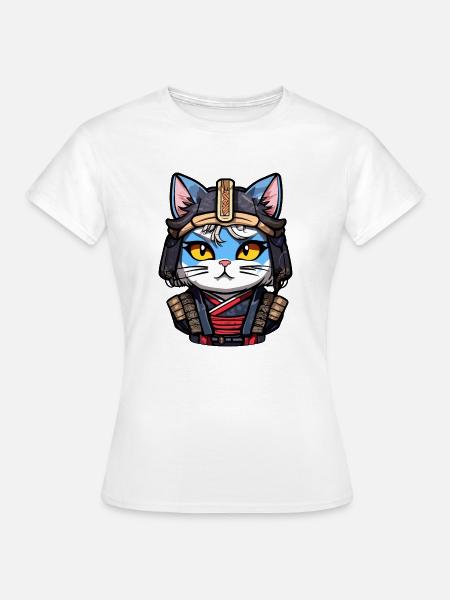 Samurai-Katze #4 - Frauen T-Shirt - Weiß