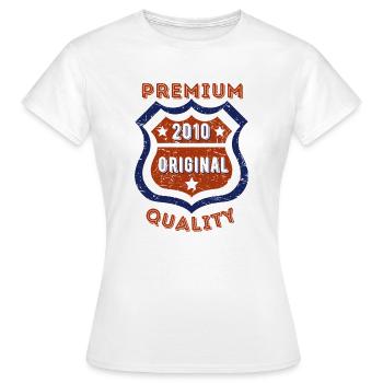 Qualité premium 2010 - T-shirt Femme - blanc - Devant - AI Model Female 172 dark (172cm)