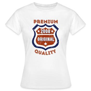 Qualité premium 2008 - T-shirt Femme - blanc - Devant - AI Model Female 172 dark (172cm)