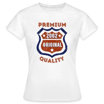Qualité premium 2002 - T-shirt Femme - blanc - Devant - AI Model Female 172 dark (172cm)