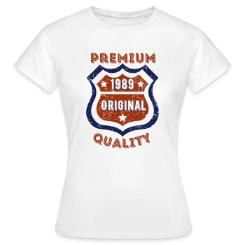 Qualité premium 1989 - T-shirt Femme - blanc - Devant - AI Model Female 172 dark (172cm)
