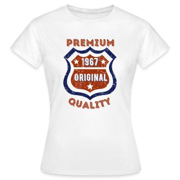 Qualité premium 1967 - T-shirt Femme - blanc - Devant - AI Model Female 172 dark (172cm)