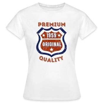 Qualité premium 1959 - T-shirt Femme - blanc - Devant - AI Model Female 172 dark (172cm)