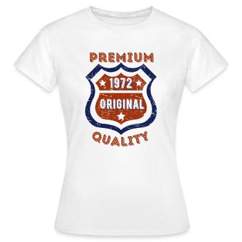 Qualité premium 1972 - T-shirt Femme - blanc - Devant - AI Model Female 172 dark (172cm)