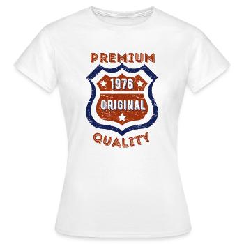 Qualité premium 1976 - T-shirt Femme - blanc - Devant - AI Model Female 172 dark (172cm)