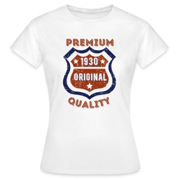 Qualité premium 1930 - T-shirt Femme - blanc - Devant - AI Model Female 172 dark (172cm)