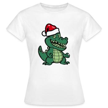 Crocodile Christmas - Women's T-Shirt - white - Front - AI Model Female 172 dark (172cm)