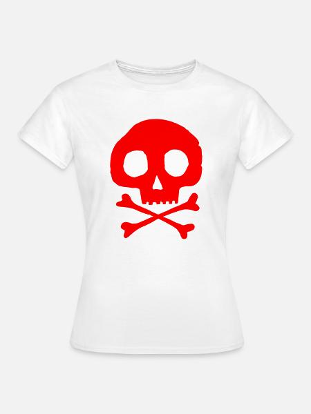 Schädel und Knochen - Frauen T-Shirt - Weiß