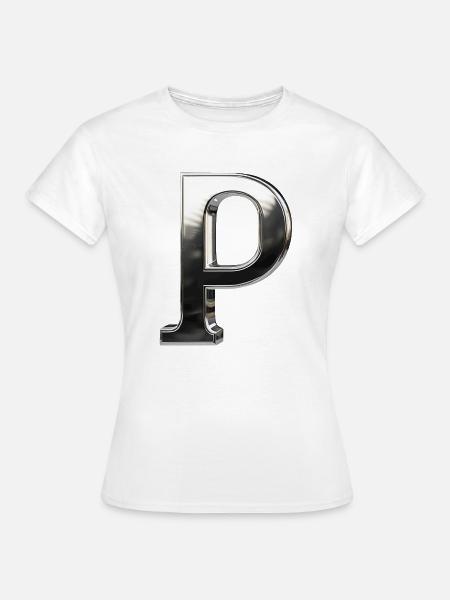 Chrome ,, P " Metallic - Frauen T-Shirt - Weiß