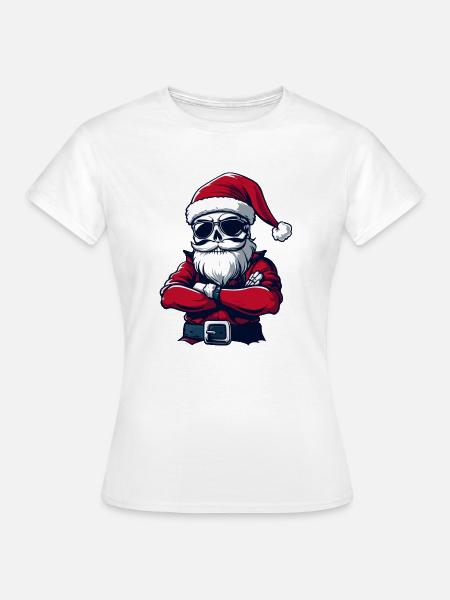 Weihnachtsmann Skull - Frauen T-Shirt - Weiß