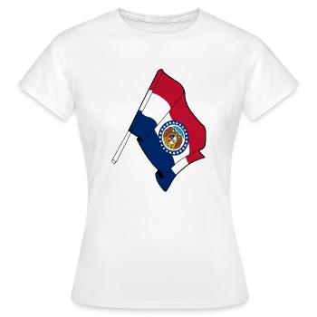 Drapeau de l’État du Missouri, États-Unis - T-shirt Femme - blanc - Devant - AI Model Female 172 dark (172cm)