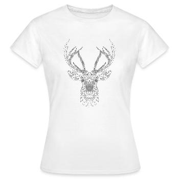 cerf trait - T-shirt Femme - blanc - Devant - AI Model Female 172 dark (172cm)