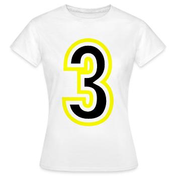 3 Zahl College - Frauen T-Shirt - Weiß - Vorne - AI Model Female 172 dark (172cm)