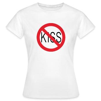 Kuss verboten - Frauen T-Shirt - Weiß - Vorne - AI Model Female 172 dark (172cm)