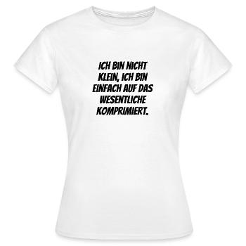 Size is relative - Women's T-Shirt - white - Front - AI Model Female 172 dark (172cm)