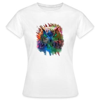 Hibou multi couleur - T-shirt Femme - blanc - Devant - AI Model Female 172 dark (172cm)