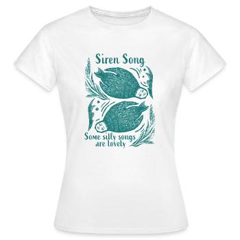 Linocut Sirenen - Frauen T-Shirt - Weiß - Vorne - AI Model Female 172 dark (172cm)