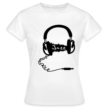 Motif Casque audio Wave: Audiophile musique jazz - T-shirt Femme - blanc - Devant - AI Model Female 172 dark (172cm)