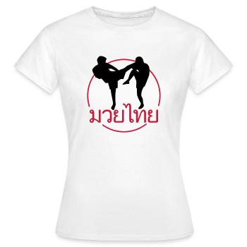 THAI BOXING FIGHTER - Frauen T-Shirt - Weiß - Vorne - AI Model Female 172 dark (172cm)