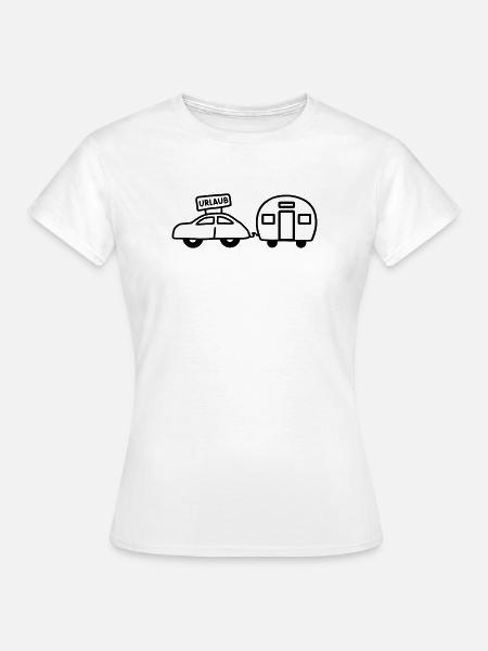 Wohnwagen - Camping Urlaub - Frauen T-Shirt - Weiß